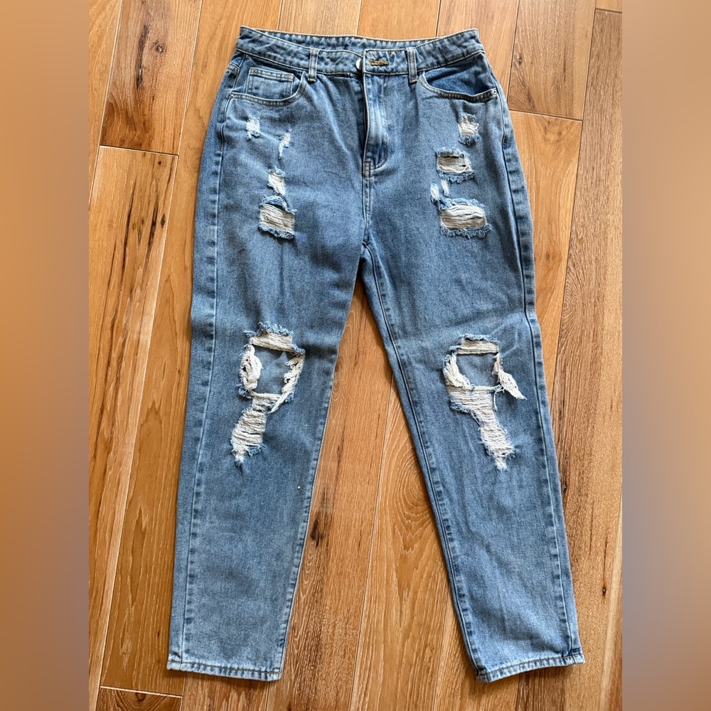 SHEIN Distressed Blue Jeans
